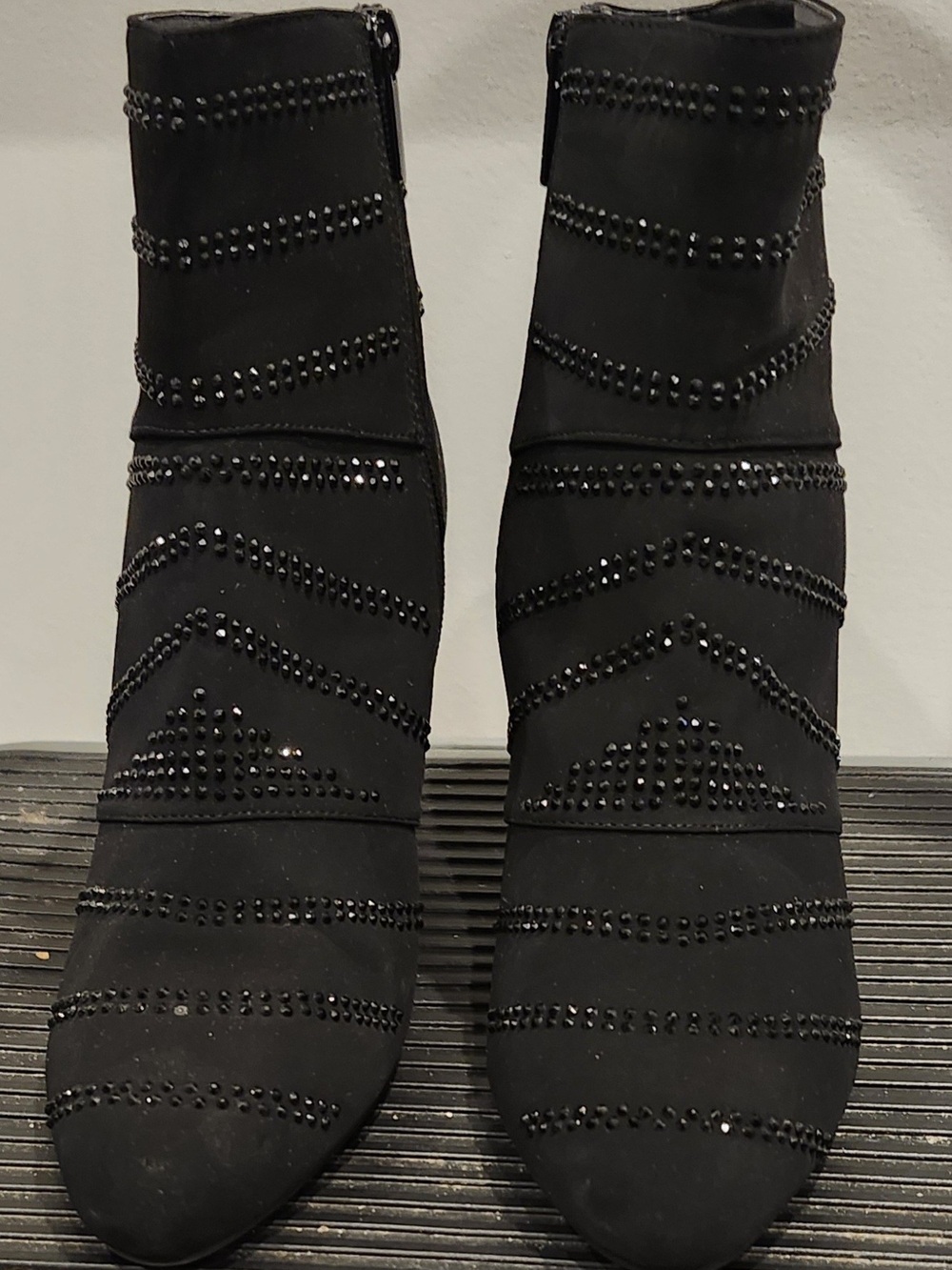 Women's Black Embellished Ankle Boots